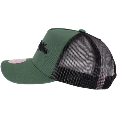 Mitchell & Ness - Pinscript - OlivGrønn Truckercapssecond view